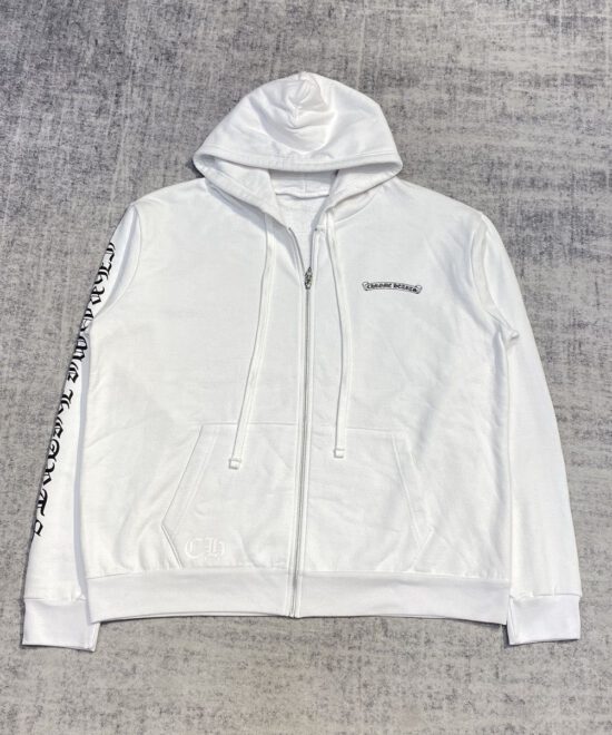 Chrome Hearts Scroll Logo Zip Up Hoôdie