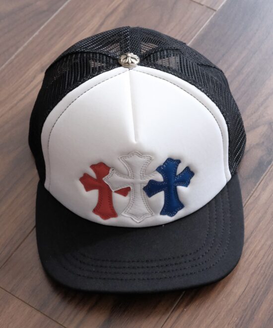 Chrome Hearts Leather Cross Patches Trucker Hat