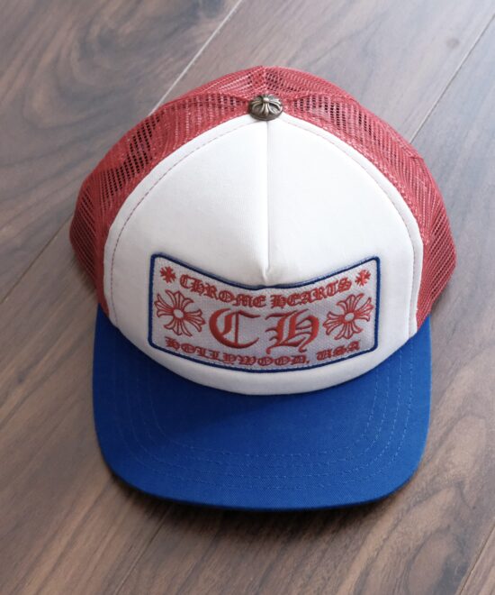 Chrome Hearts CH Hollywood Red & Bule Trucker Hat