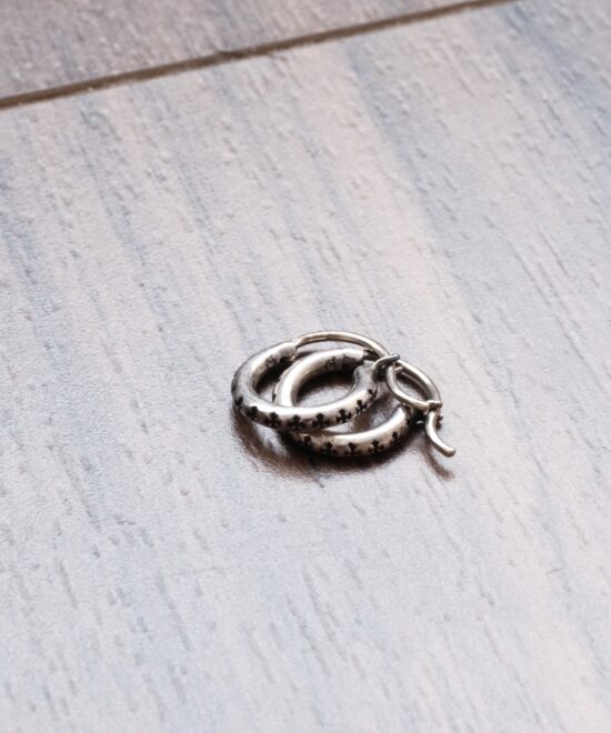 CHROME HEARTS TFL SCROLL HOOP SMALL EARRINGS