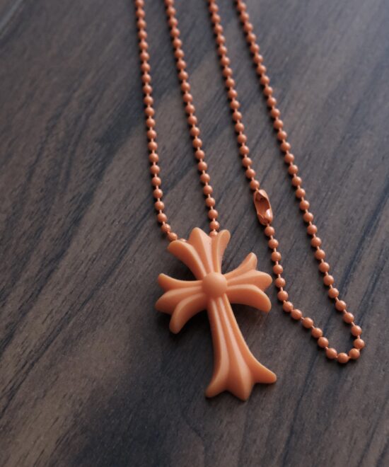 Chrome Hearts Cross Silicone Orange Necklace