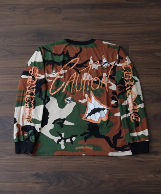 Chrome Hearts Matty Boy Camo Caution Long-Sleeve T-Shirt